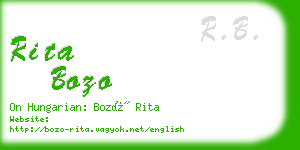 rita bozo business card